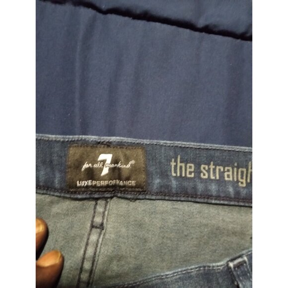 7‎ For all Mankind Jeans Men's 38 "The One" Straight Blue Denim Luxe Performance - Picture 6 of 8